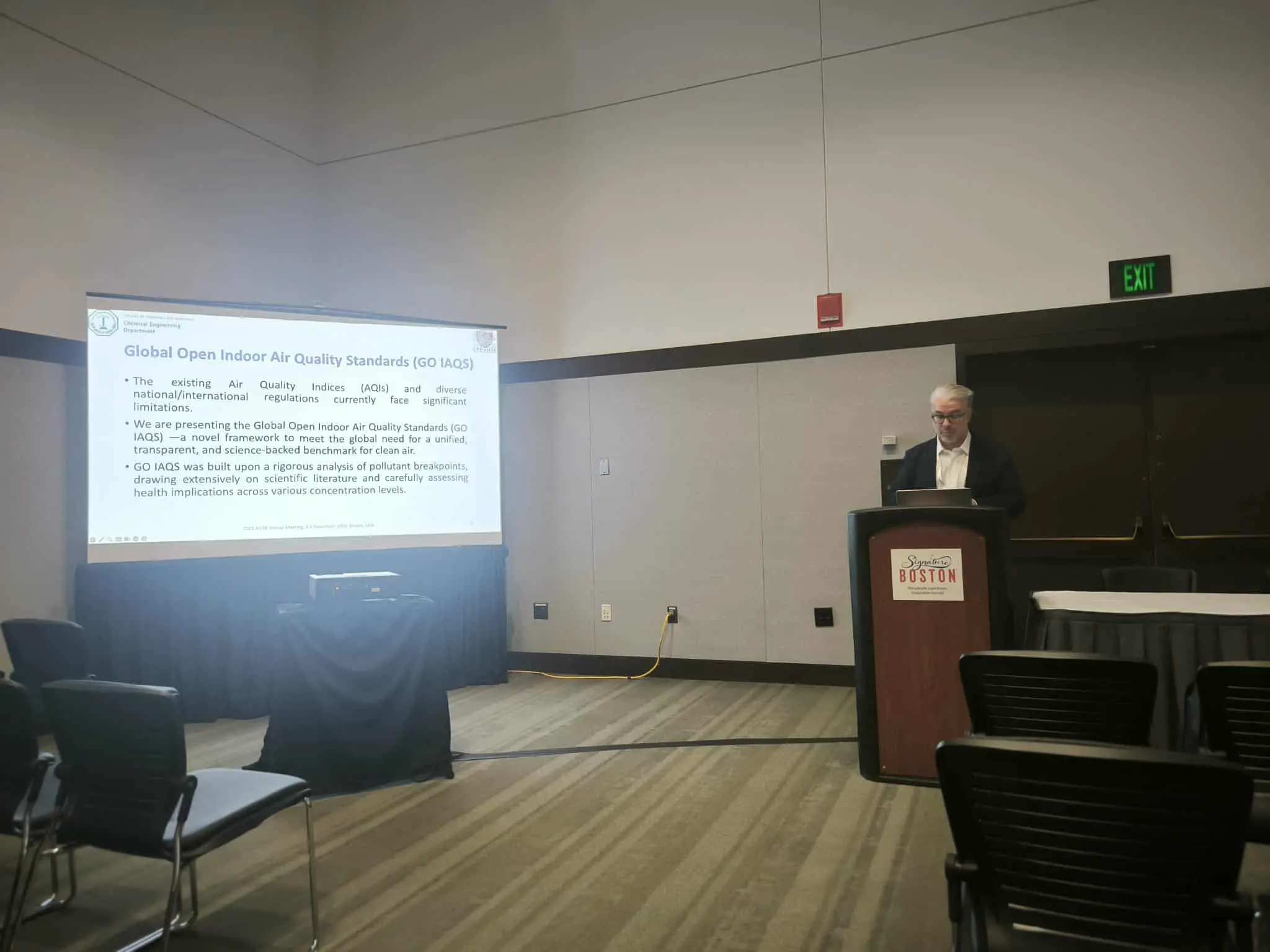 Presentation of GO IAQS at the 2025 AIChE Annual Meeting, Boston, USA. - Right