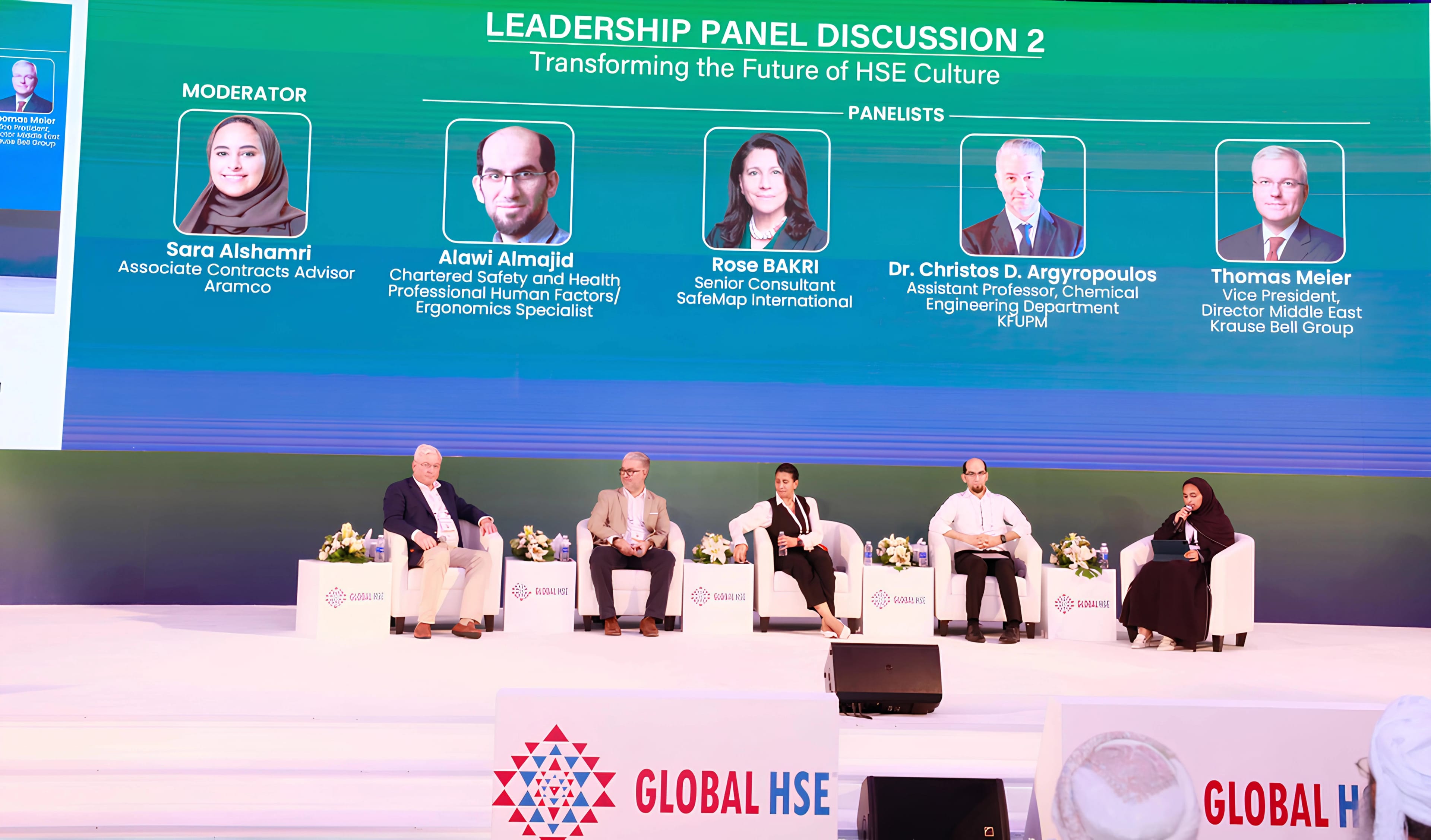 Leadership panel discussion 2. Transforming the Future of HSE Culture. 9th Global HSE – International Conference & Exhibition on Health, Safety & Environment, Bahrain, May 19-22, 2025.