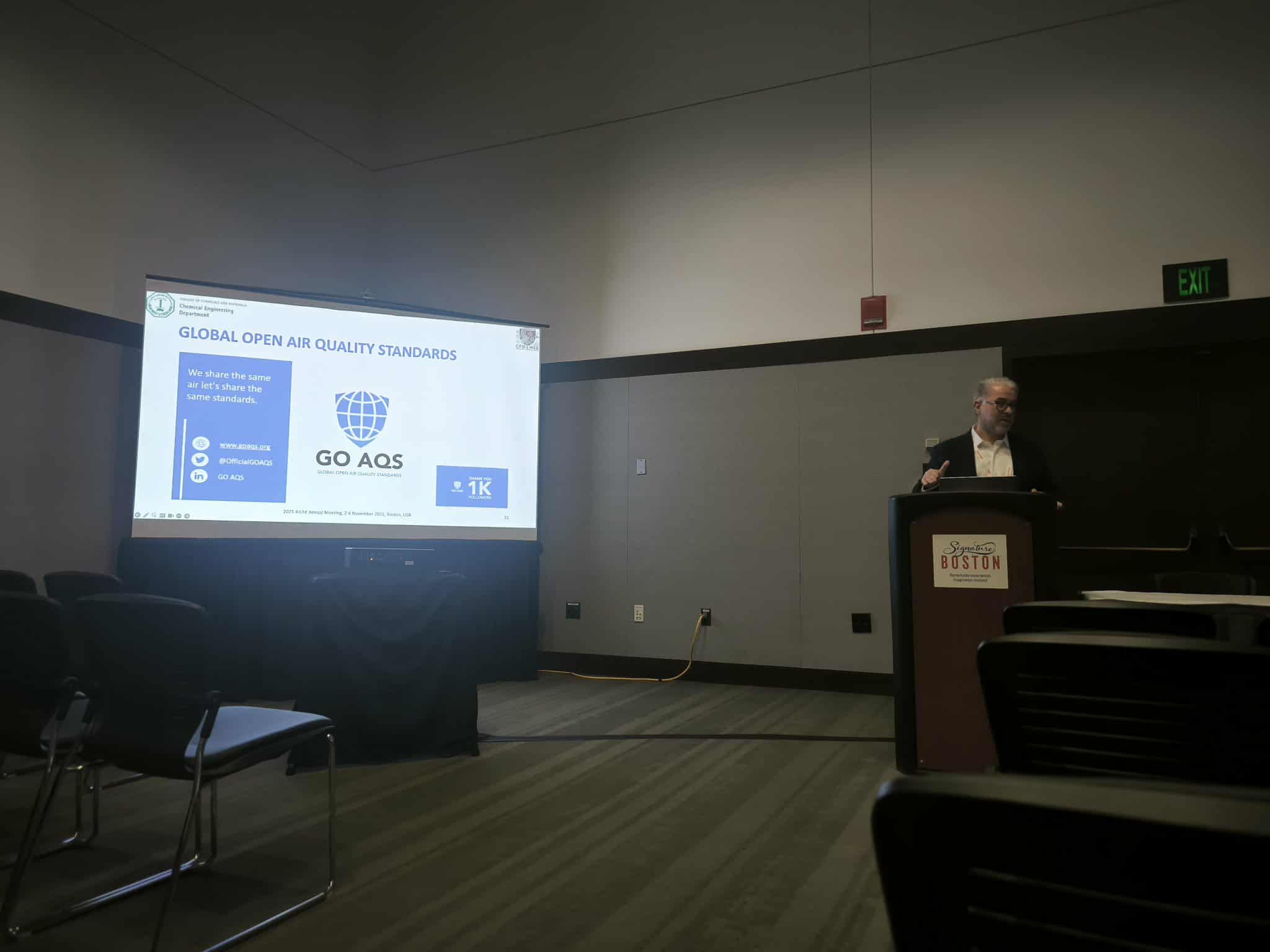 Presentation of GO IAQS at the 2025 AIChE Annual Meeting, Boston, USA.